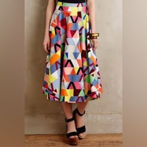 New Tracy Reese Plenty Anthropologie Multicolor A-Line Skirt 4 New